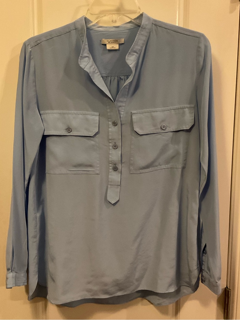 Classics By Worth Light Blue Silk Blouse - S